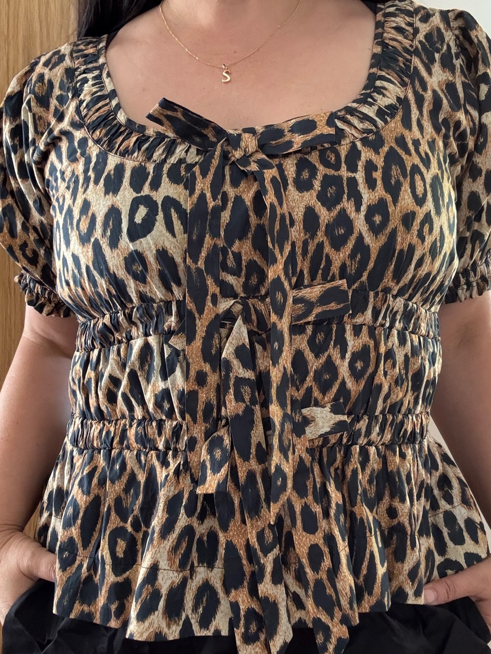 Damson Madder Puff Sleeve Peplum Top